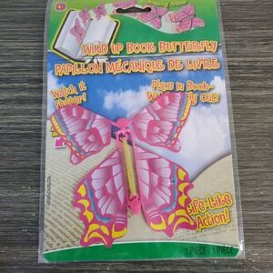 JA-RU Wind Up Book Butterfly Pink Life-Like Action Ages 4+ NEW
